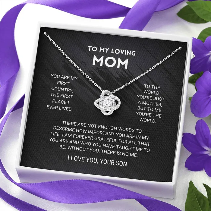 Customized Jewel Necklaces Knot Necklace From Son