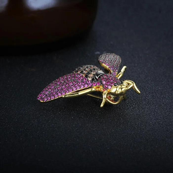 customjewelryan Cubic Zirconia Bee Insect Necklace Pendants For Women Pins Fashion Cute Jewelry Necklaces