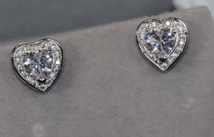 Diamond Heart Earrings Womens Earrings Heart Diamond Ear Studs Ear Studs Lab Diamonds London Earrings