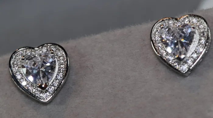 Diamond Heart Earrings Womens Earrings Heart Diamond Ear Studs Ear Studs Lab Diamonds London Earrings