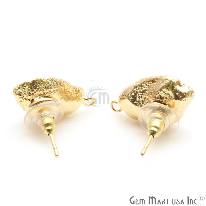 DIY Geode Druzy 24x13mm Gold Electroplated Loop Connector Studs Earrings GemmartUSA Earrings