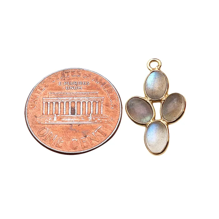 DIY Labradorite Gold Plated 23x15mm Flower Chandelier Finding Component GemmartUSA Earrings DIY Labradorite Gold Plated 23x15mm Flower Chandelier Finding Component GemmartUSA Earrings