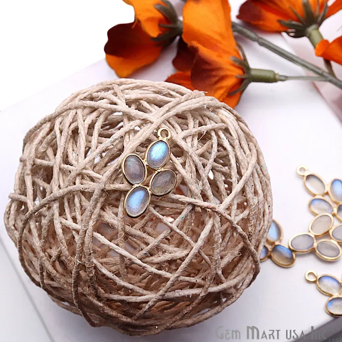 DIY Labradorite Gold Plated 23x15mm Flower Chandelier Finding Component GemmartUSA Earrings DIY Labradorite Gold Plated 23x15mm Flower Chandelier Finding Component GemmartUSA Earrings