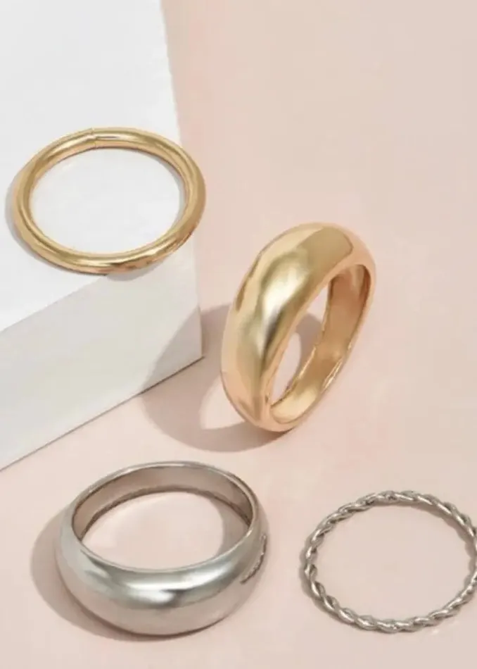 Donut Dome 4 Piece Ring Set Poet Street Boutique Rings Donut Dome 4 Piece Ring Set Poet Street Boutique Rings