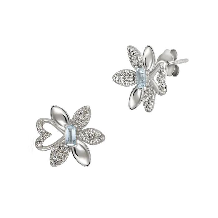 Earrings acemijewelry Apple Flower Blue Topaz Earring