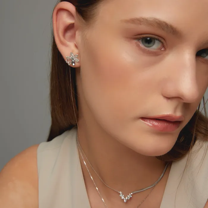 Earrings acemijewelry Apple Flower Blue Topaz Earring
