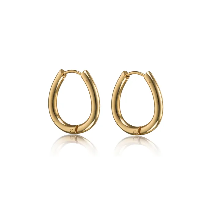 Earrings BY CARA Swing Oval Midi Hoop