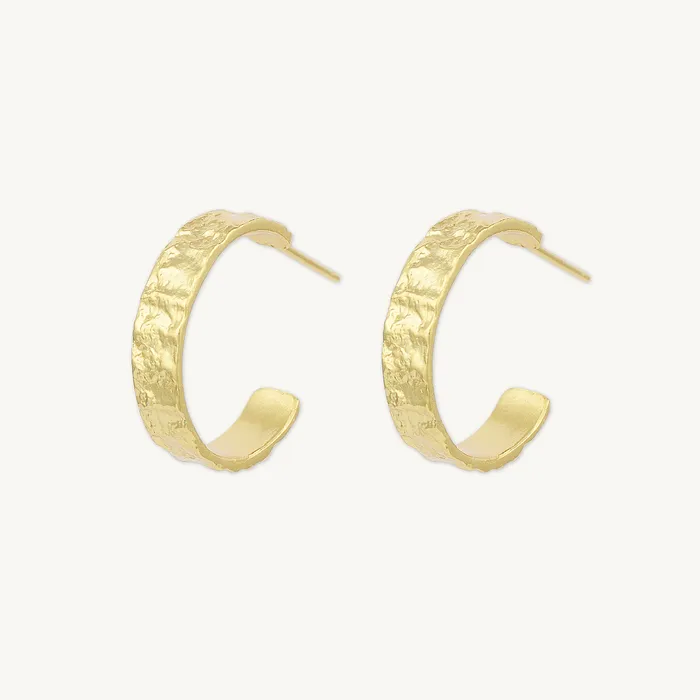 Earrings Camile Stone Molten Statement Hoop Earrings