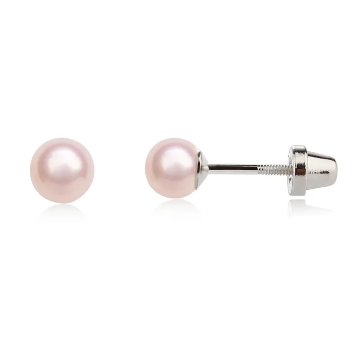 Earrings Cherished Moments Sterling Silver Childs Pink HighEnd Simulated Pearl Screw Back Earrings Earrings Cherished Moments Sterling Silver Childs Pink HighEnd Simulated Pearl Screw Back Earrings