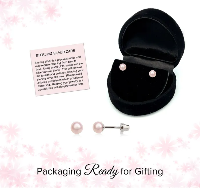 Earrings Cherished Moments Sterling Silver Childs Pink HighEnd Simulated Pearl Screw Back Earrings Earrings Cherished Moments Sterling Silver Childs Pink HighEnd Simulated Pearl Screw Back Earrings