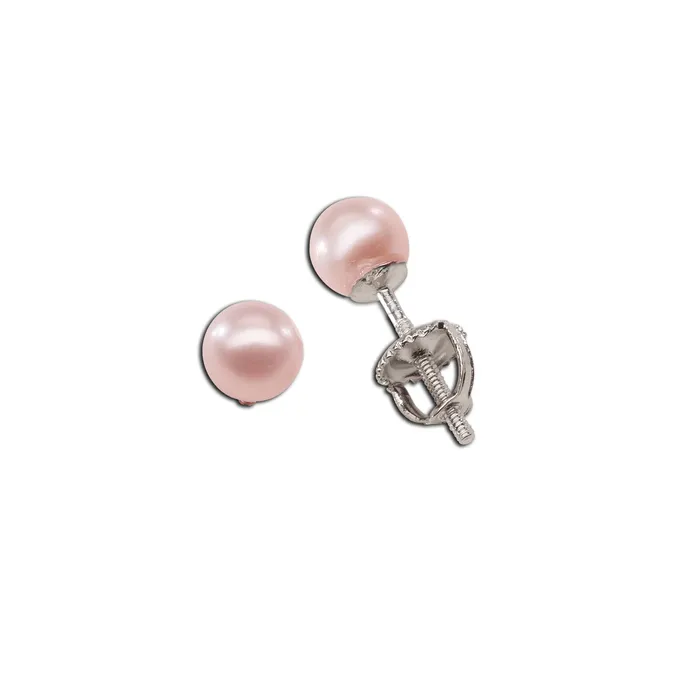 Earrings Cherished Moments Sterling Silver Kids Freshwater Pearl EarringsPink