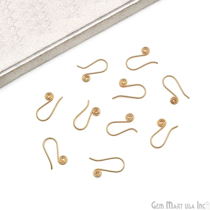 Earrings GemMartUSA 5 Pair Lot Gold Plated 24x9mm Earring Gold Fishhook Earwires Earrings GemMartUSA 5 Pair Lot Gold Plated 24x9mm Earring Gold Fishhook Earwires