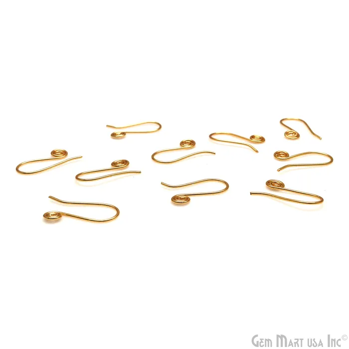Earrings GemMartUSA 5 Pair Lot Gold Plated 24x9mm Earring Gold Fishhook Earwires Earrings GemMartUSA 5 Pair Lot Gold Plated 24x9mm Earring Gold Fishhook Earwires