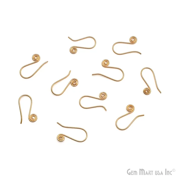 Earrings GemMartUSA 5 Pair Lot Gold Plated 24x9mm Earring Gold Fishhook Earwires Earrings GemMartUSA 5 Pair Lot Gold Plated 24x9mm Earring Gold Fishhook Earwires