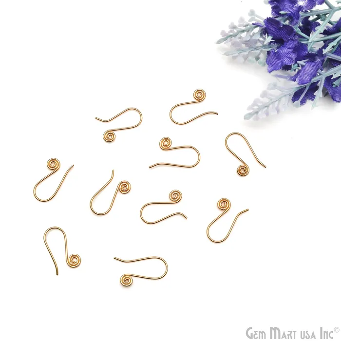 Earrings GemMartUSA 5 Pair Lot Gold Plated 24x9mm Earring Gold Fishhook Earwires Earrings GemMartUSA 5 Pair Lot Gold Plated 24x9mm Earring Gold Fishhook Earwires