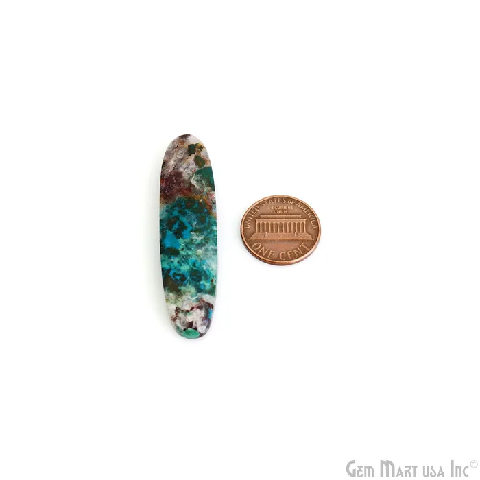 Earrings GemMartUSA Chrysocolla Oval Shape 55X13mm Loose Gemstone For Earring Pair