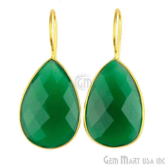 Earrings GemMartUSA Green Onyx 47x21mm Gold Plated Gemstone Dangle Earrings Earrings GemMartUSA Green Onyx 47x21mm Gold Plated Gemstone Dangle Earrings