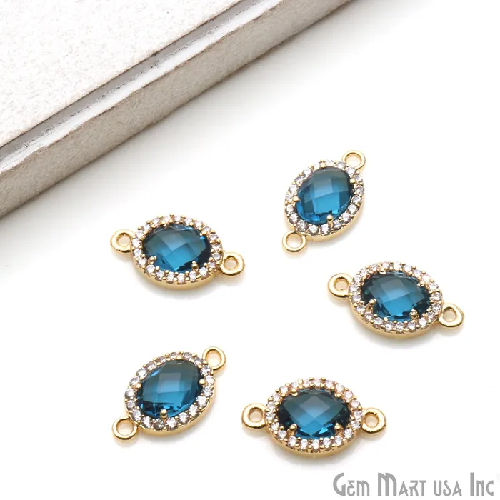 Earrings GemmartUSA Oval 7x5mm Gold Prong Setting Cubic Zircon Pave Connectors Pick Stone Earrings GemmartUSA Oval 7x5mm Gold Prong Setting Cubic Zircon Pave Connectors Pick Stone