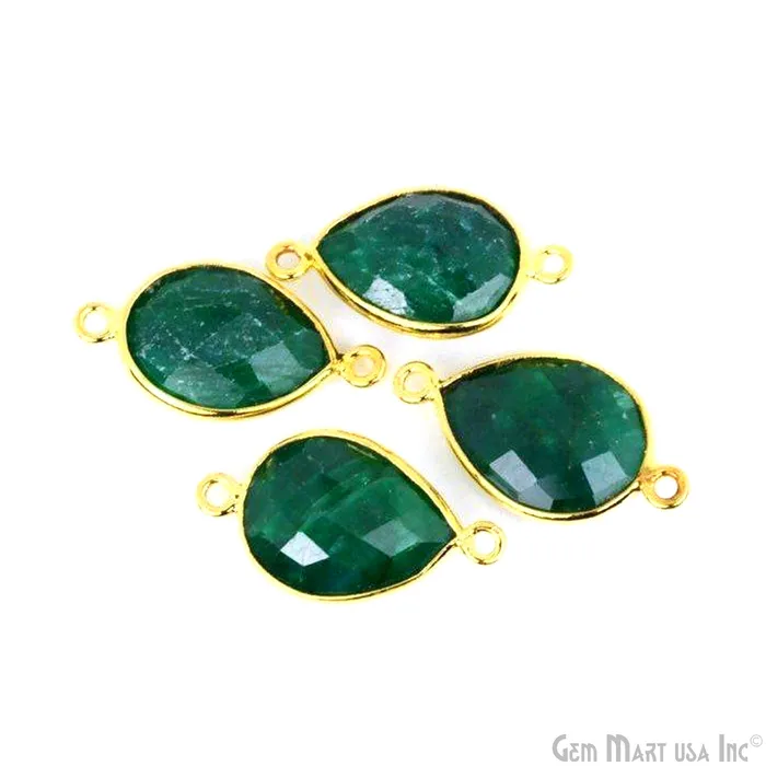 Earrings GemMartUSA Pear 12x16mm Gold Bezel Double Bail Gemstone Connector