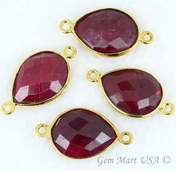 Earrings GemMartUSA Pear 12x16mm Gold Bezel Double Bail Gemstone Connector