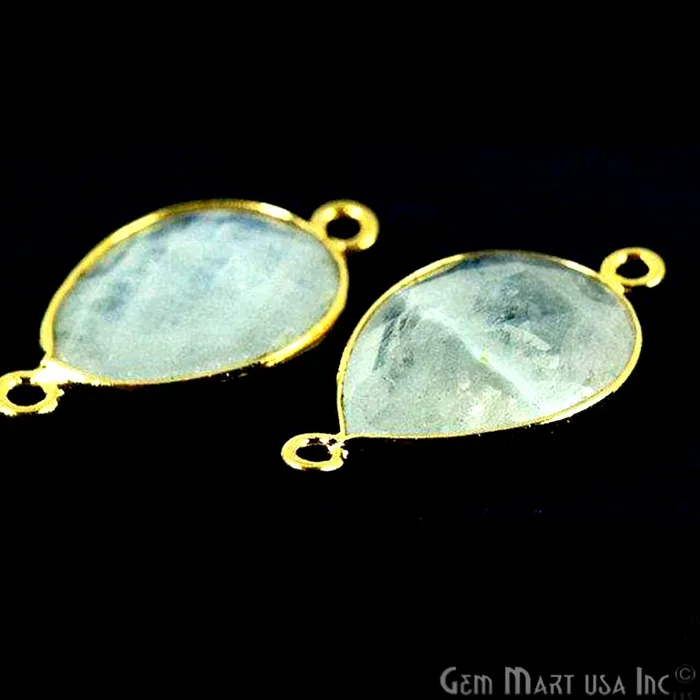 Earrings GemMartUSA Pear 12x16mm Gold Bezel Double Bail Gemstone Connector