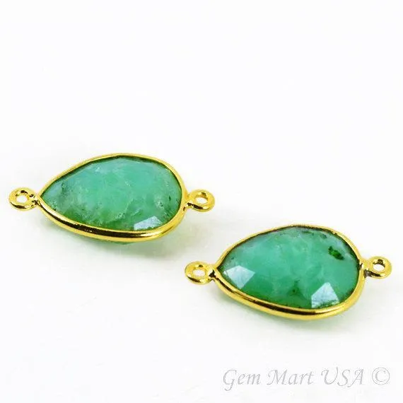 Earrings GemMartUSA Pear 12x16mm Gold Bezel Double Bail Gemstone Connector