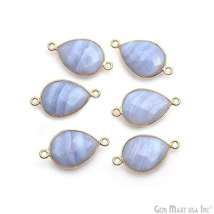 Earrings GemMartUSA Pear 12x16mm Gold Bezel Double Bail Gemstone Connector