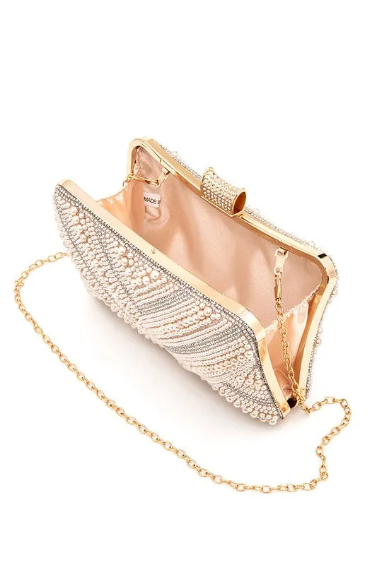 Earrings LA Jewelry Plaza Chevron Pearl Rhinestone Convertible Box Clutch