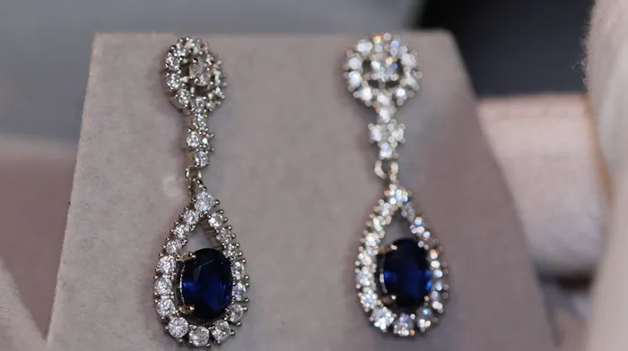 Earrings Lab Diamonds London Blue Diamond Earrings Sapphire Blue Diamond Earrings