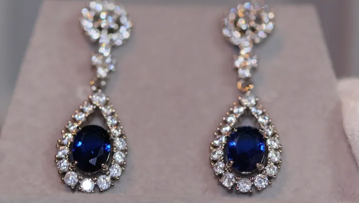 Earrings Lab Diamonds London Blue Diamond Earrings Sapphire Blue Diamond Earrings