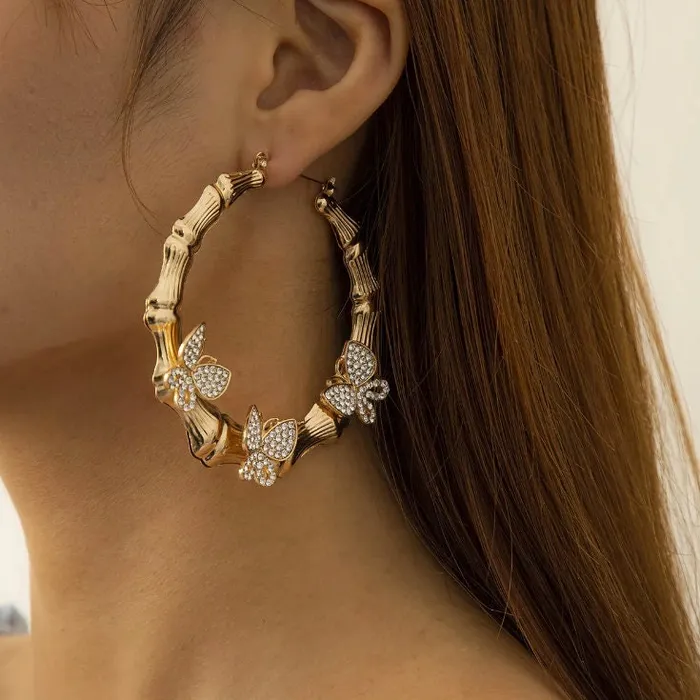 Earrings Lab Diamonds London Butterfly Earrings Hoop Earrings Big Gold Hoop Earrings
