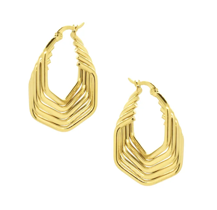 Earrings Mai Dsire MACI GOLD GEOMETRIC TWIST HOOP EARRINGS
