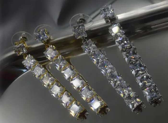 Earrings Minx London Diamond Earrings Womens Diamond Earrings Dangle Earrings Diamond Dangle Earrings Princess Cut Earrings Drop Earrings Earrings