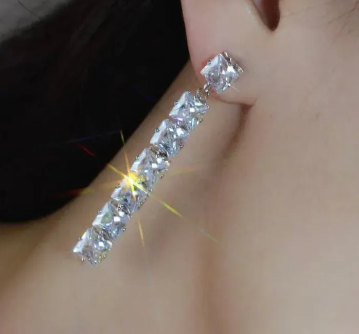 Earrings Minx London Diamond Earrings Womens Diamond Earrings Dangle Earrings Diamond Dangle Earrings Princess Cut Earrings Drop Earrings Earrings