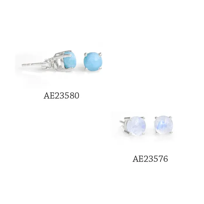 Earrings Rainbow Moonstone Solid 925 Sterling Silver Stud Earrings YoTreasure