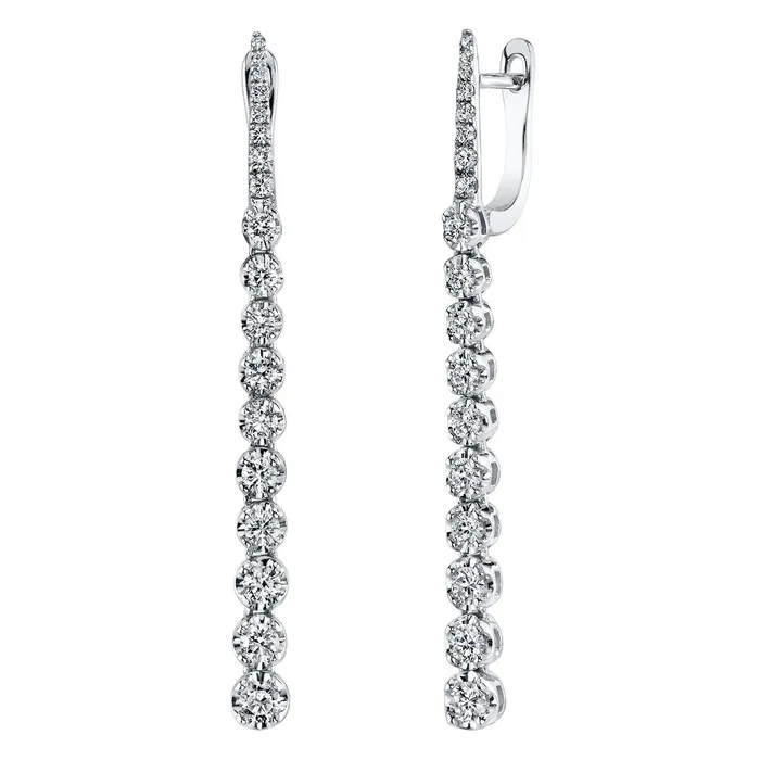 Earrings TVON 14K 087cttw VS White Diamond Graduated Stiletto Drop Earrings Earrings TVON 14K 087cttw VS White Diamond Graduated Stiletto Drop Earrings