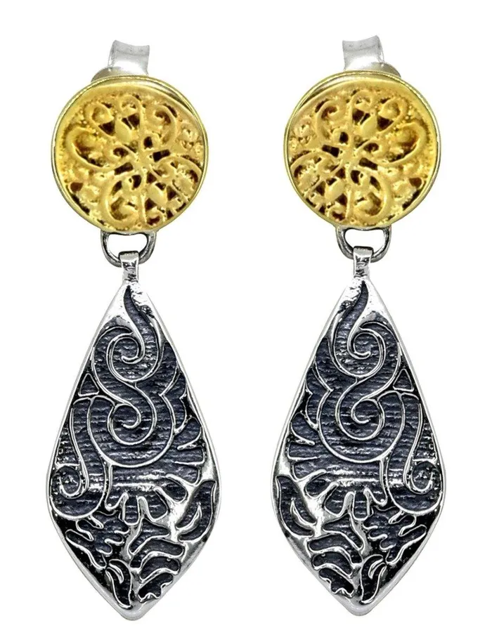 Earrings YoTreasure Solid 925 Sterling Silver Brass Dangle Earrings Jewelry
