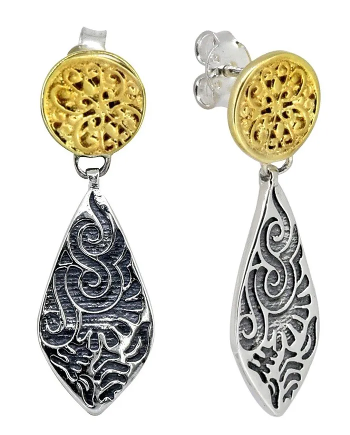 Earrings YoTreasure Solid 925 Sterling Silver Brass Dangle Earrings Jewelry