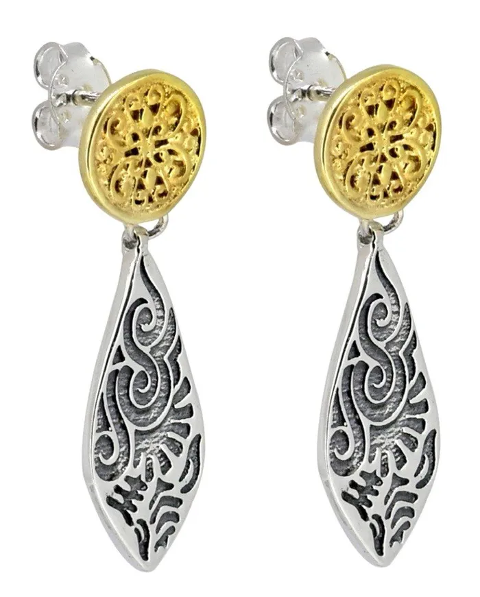 Earrings YoTreasure Solid 925 Sterling Silver Brass Dangle Earrings Jewelry