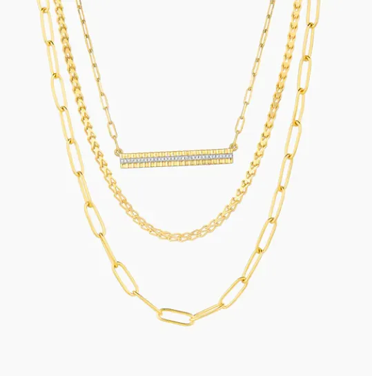 Ella Stein Necklaces Ella Stein Triple Chain Bar Necklace SI3511