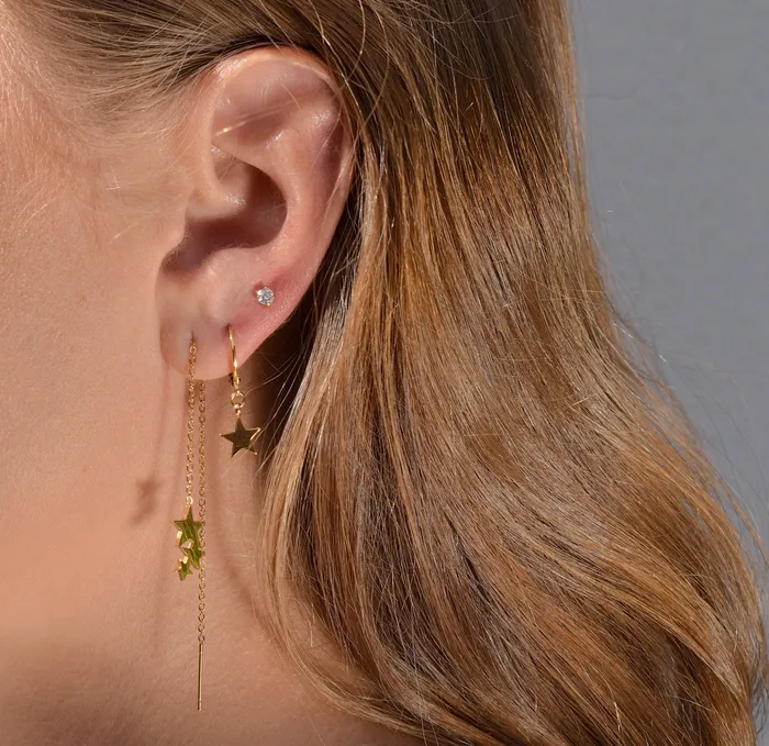 EMRY GOLD STAR HUGGIE EARRINGS SAMPLE Mai Dsire Earrings