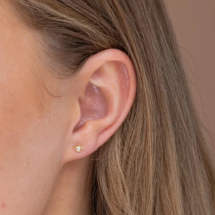 Evil Eye Zirconia Stud Earrings Camile Stone Earrings