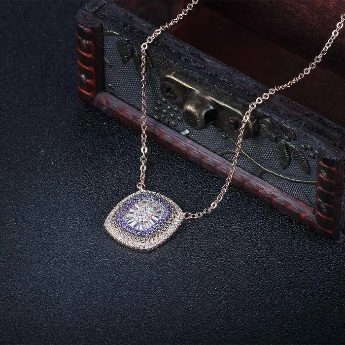 Fashion Jewelry 925 Sterling Silver Necklaces Pendants Button Pattern Cubic Zirconia For Women Trendy choker customjewelryan Necklaces
