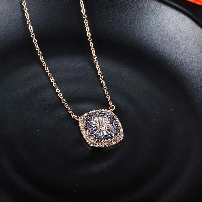 Fashion Jewelry 925 Sterling Silver Necklaces Pendants Button Pattern Cubic Zirconia For Women Trendy choker customjewelryan Necklaces