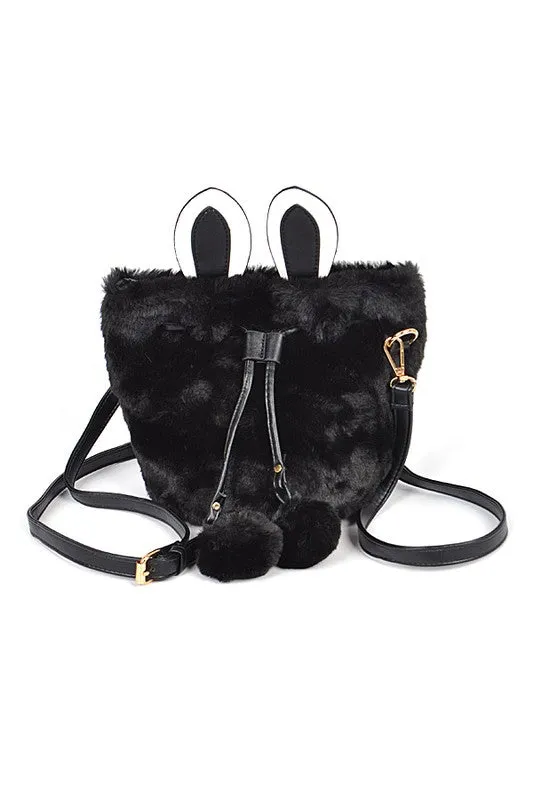 Faux Fur Plush Bunny Ear Crossbody Swing Bag LA Jewelry Plaza Earrings Faux Fur Plush Bunny Ear Crossbody Swing Bag LA Jewelry Plaza Earrings