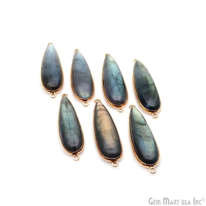 Flashy Labradorite Cabochon 40x10mm Pears Double Bail Gold Plated Gemstone Connector GemmartUSA PreStyled Sets Flashy Labradorite Cabochon 40x10mm Pears Double Bail Gold Plated Gemstone Connector GemmartUSA PreStyled Sets