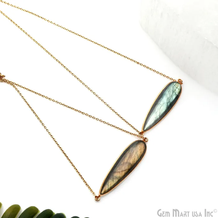 Flashy Labradorite Cabochon 40x10mm Pears Double Bail Gold Plated Gemstone Connector GemmartUSA PreStyled Sets Flashy Labradorite Cabochon 40x10mm Pears Double Bail Gold Plated Gemstone Connector GemmartUSA PreStyled Sets