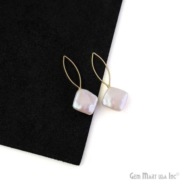 Freshwater Baroque Pearl Charm Gold Marquise Loop 34x14mm 1pair GemMartUSA Charm Necklaces Freshwater Baroque Pearl Charm Gold Marquise Loop 34x14mm 1pair GemMartUSA Charm Necklaces