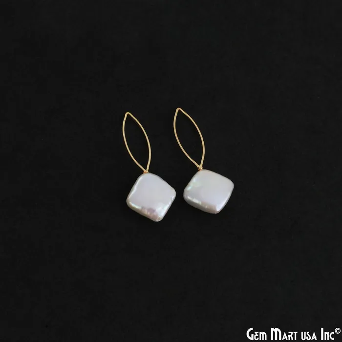Freshwater Baroque Pearl Charm Gold Marquise Loop 34x14mm 1pair GemMartUSA Charm Necklaces Freshwater Baroque Pearl Charm Gold Marquise Loop 34x14mm 1pair GemMartUSA Charm Necklaces