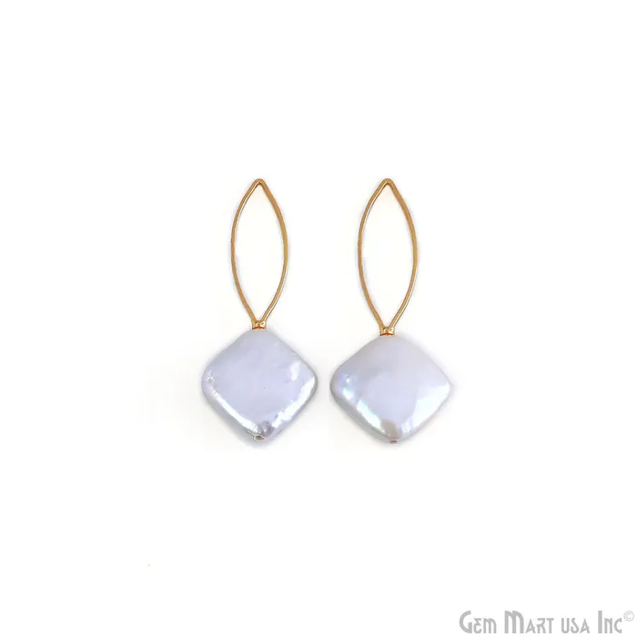 Freshwater Baroque Pearl Charm Gold Marquise Loop 34x14mm 1pair GemMartUSA Charm Necklaces Freshwater Baroque Pearl Charm Gold Marquise Loop 34x14mm 1pair GemMartUSA Charm Necklaces